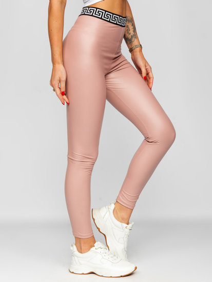 Bolf Damen Leggings Lederimitat Rosa  MY16572