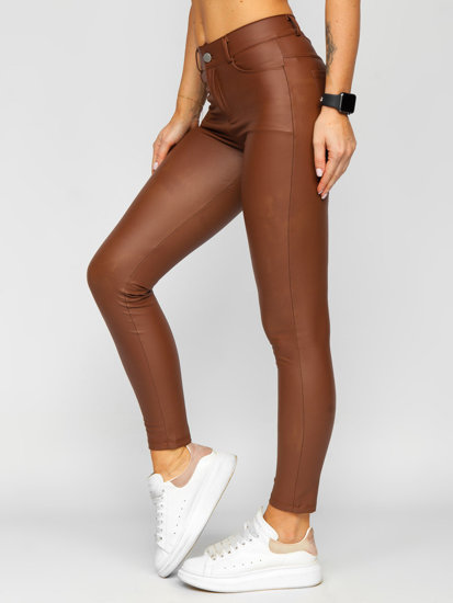 Bolf Damen Leggings Lederimitat Schokoladenbraun  DM850