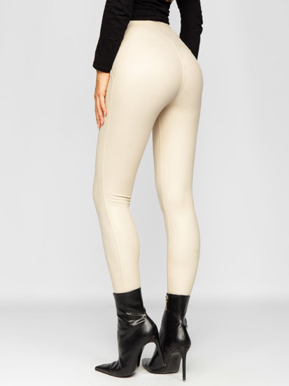 Bolf Damen Leggings Lederimitation Beige  J51700