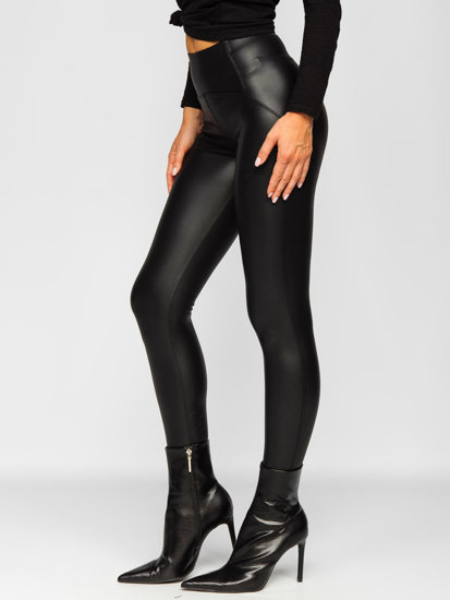 Bolf Damen Leggings Lederimitation Schwarz  J51700