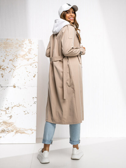 Bolf Damen Mantel Trenchcoat Beige  4494