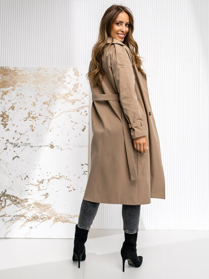 Bolf Damen Mantel Trenchcoat Cappuccino  4494