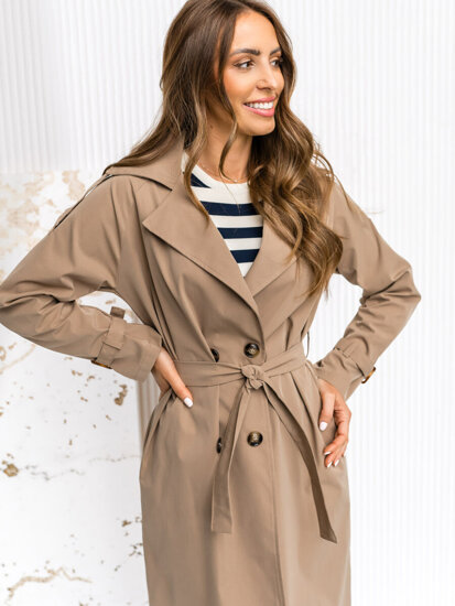 Bolf Damen Mantel Trenchcoat Cappuccino  4494