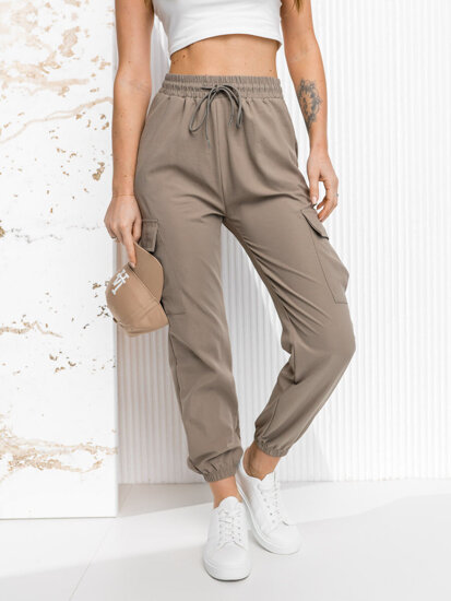 Bolf Damen Sporthose Joggers Beige  W7866