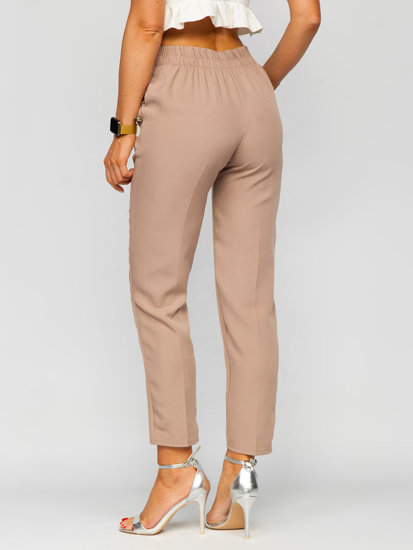 Bolf Damen Stoffhose mit dekorativen Knöpfen Cappuccino  8155