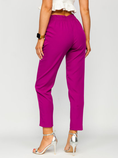 Bolf Damen Stoffhose mit dekorativen Knöpfen Fuchsia  8155