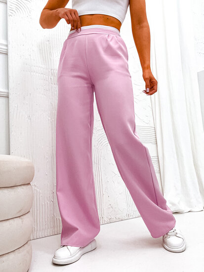 Bolf Damen Stoffhose mit weitem Bein Marlenehose Rosa  8274