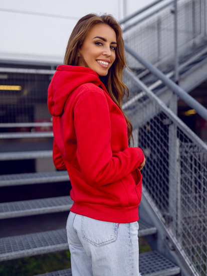 Bolf Damen Sweatshirt mit Kängurutasche Rot  W02B