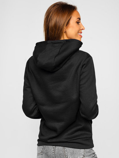 Bolf Damen Sweatshirt mit Kängurutasche Schwarz  W02B