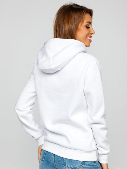 Bolf Damen Sweatshirt mit Kängurutasche Weiß  W02B