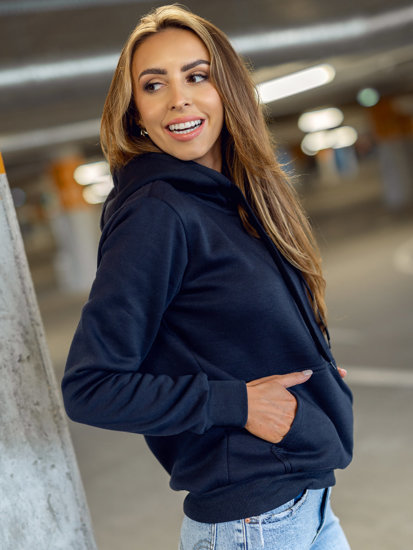 Bolf Damen Sweatshirt mit Kängurutsche Dunkelblau  W02B