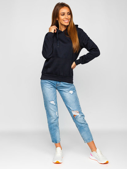 Bolf Damen Sweatshirt mit Kängurutsche Dunkelblau  W02B