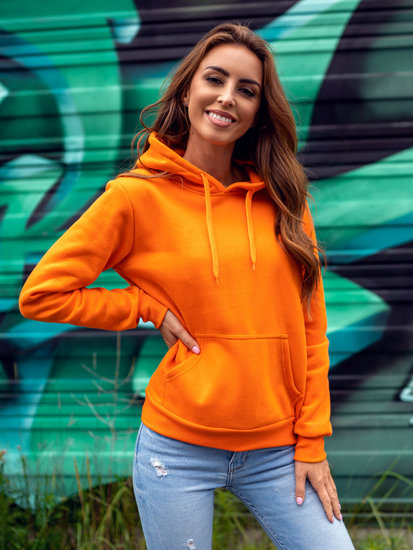 Bolf Damen Sweatshirt mit Kängurutsche Orange  W02B