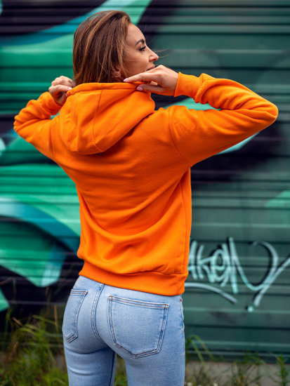 Bolf Damen Sweatshirt mit Kängurutsche Orange  W02B