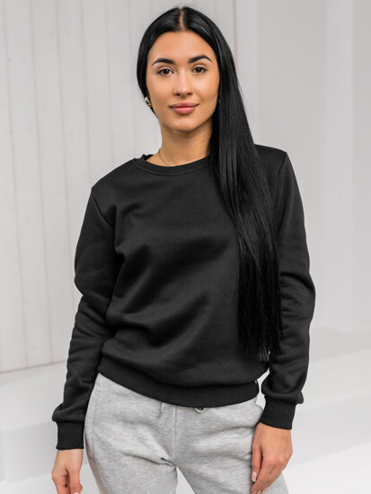 Bolf Damen Sweatshirt ohne Kapuze Schwarz  W01A1