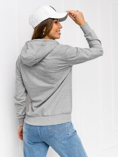 Bolf Damen Sweatshirts mit Kängurutasche Grau  20002