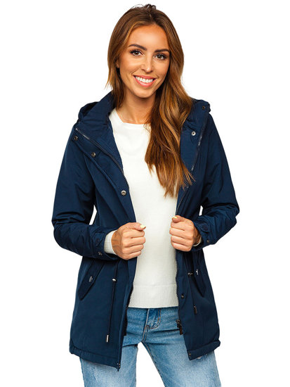 Bolf Damen Übergangsjacke Parka Dunkelblau  6852