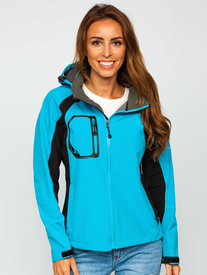 Bolf Damen Übergangsjacke Sofsthelljacke Blau  9055