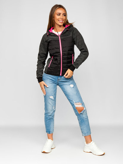 Bolf Damen Übergangsjacke Sport Jacke Schwarz  KSW4002