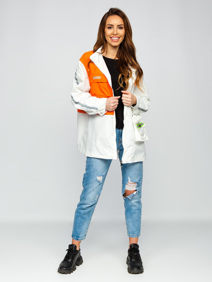 Bolf Damen Übergangsjacke Weiß-Orange  AG3010