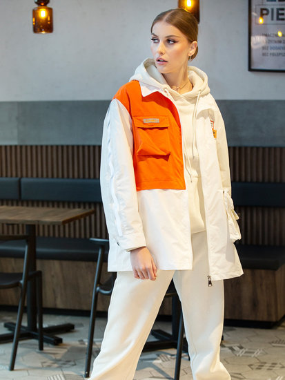 Bolf Damen Übergangsjacke Weiß-Orange  AG3010