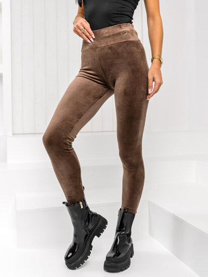 Bolf Damen Velours Leggings Schokoladenbraun  W5231