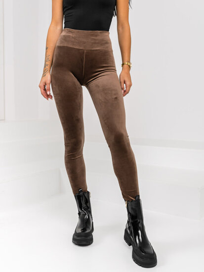 Bolf Damen Velours Leggings Schokoladenbraun  W5232