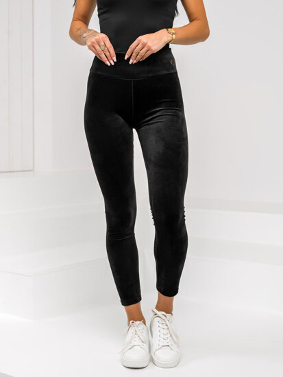 Bolf Damen Velours Leggings Schwarz  W5231