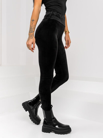 Bolf Damen Velours Leggings Schwarz  W5232