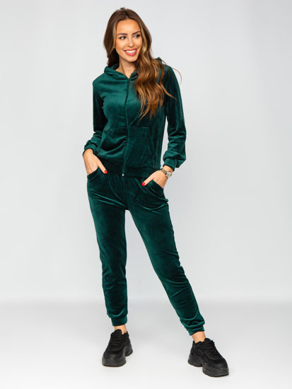 Bolf Damen Velours  Zweiteiler Sport Set  Flaschengrün  829