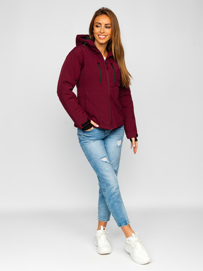 Bolf Damen Winterjacke Sportjacke Weinrot  HH012A