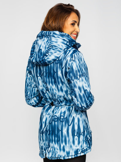 Bolf Damen Winterjacke mit Kapuze Dunkelblau  B2393