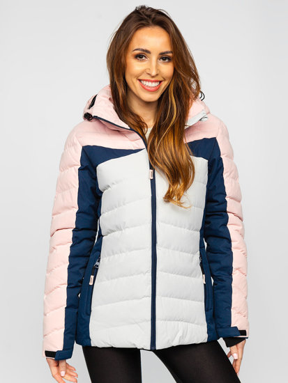 Bolf Damen Winterjacke mit Kapuze Rosa  B2378