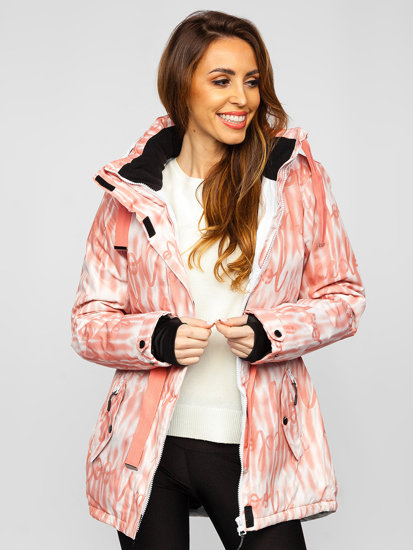 Bolf Damen Winterjacke mit Kapuze Rosa  B2393