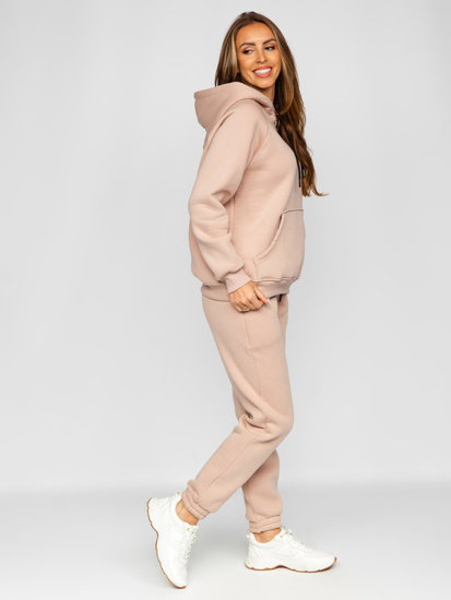 Bolf Damen Zweiteiler Sport Set Jogginganzug Beige  5996