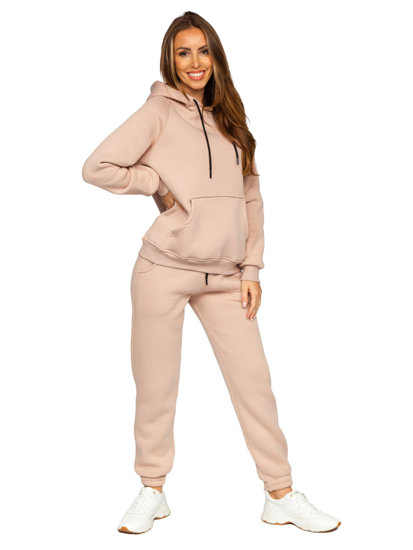 Bolf Damen Zweiteiler Sport Set Jogginganzug Beige  5996