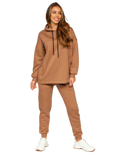 Bolf Damen Zweiteiler Sport Set Jogginganzug Beige  8029