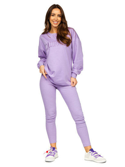 Bolf Damen Zweiteiler Sport Set Trainingsanzug California Violett  VE50