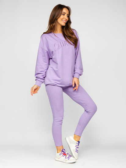 Bolf Damen Zweiteiler Sport Set Trainingsanzug California Violett  VE50