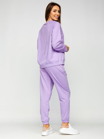 Bolf Damen Zweiteiler Sport Set mit Aufnäher Violett  52308