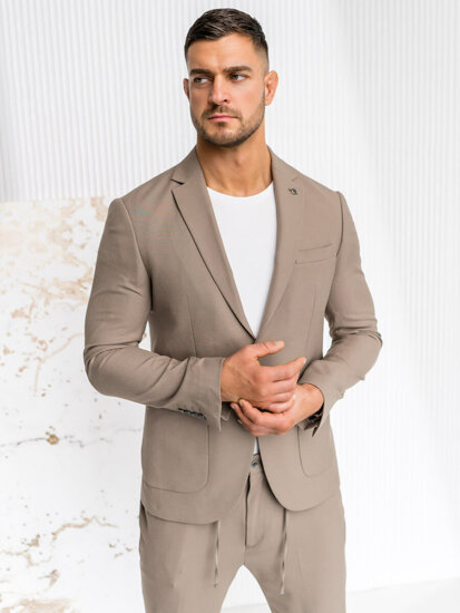 Bolf Herren Anzug Beige  01