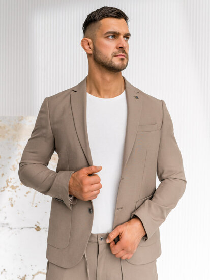 Bolf Herren Anzug Beige  01