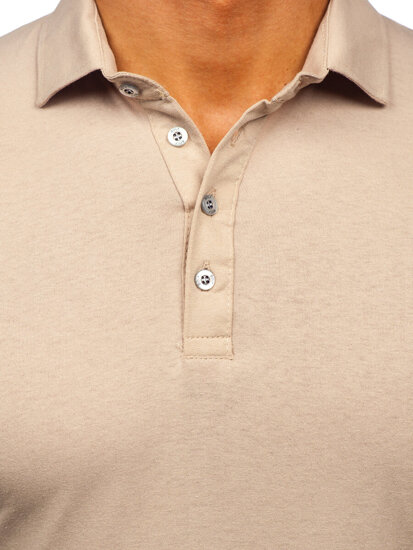 Bolf Herren Baumwoll Polohemd Lanagrm Beige  5119