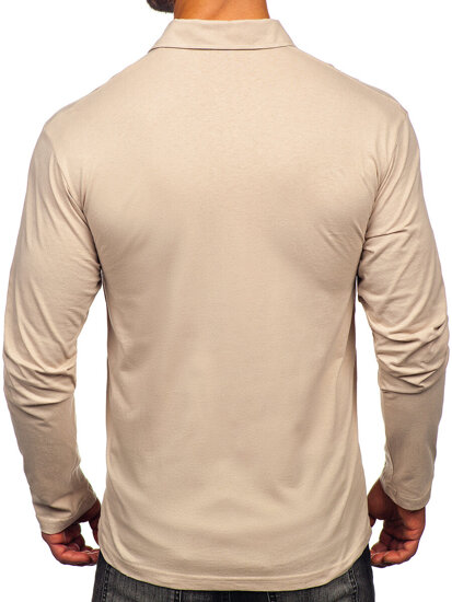 Bolf Herren Baumwoll Polohemd Lanagrm Beige  5119