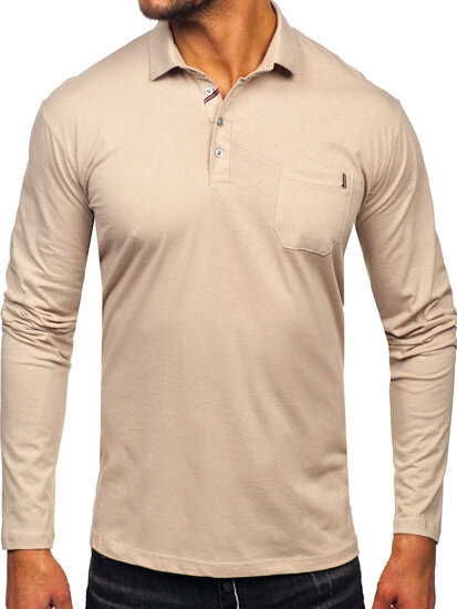 Bolf Herren Baumwoll Polohemd Lanagrm Beige  5120