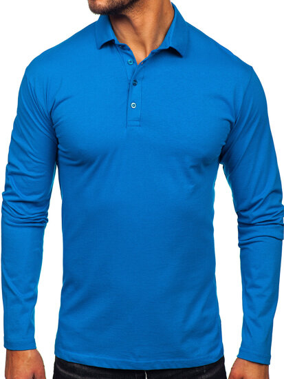 Bolf Herren Baumwoll Polohemd Lanagrm Blau  5119