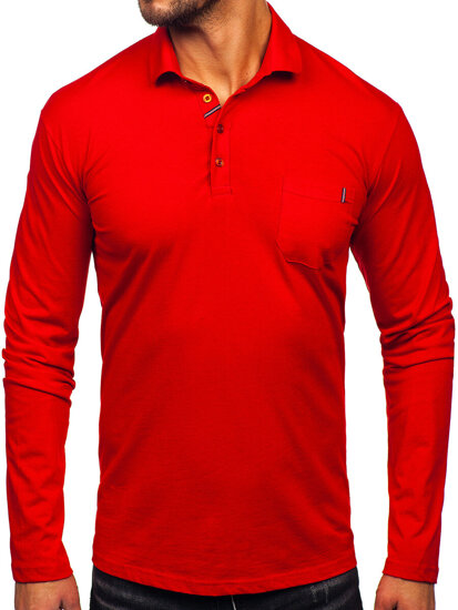 Bolf Herren Baumwoll Polohemd Lanagrm Rot  5120