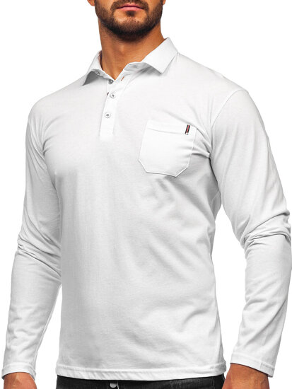 Bolf Herren Baumwoll Polohemd Lanagrm Weiß  5120