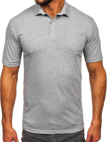 Bolf Herren Baumwoll Poloshirt Grau  143006