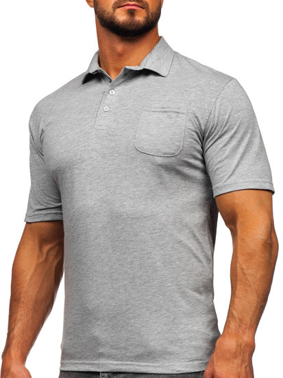 Bolf Herren Baumwoll Poloshirt Grau  143006